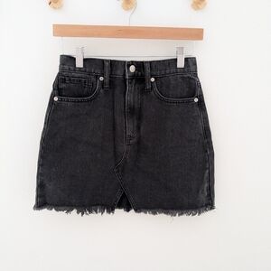 Madewell Women's Mini Black Distressed Denim Skirt XS